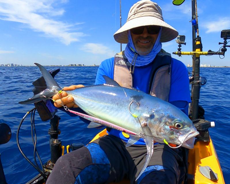 Hog tied - Blue Runner taken on a slow pitch jig.